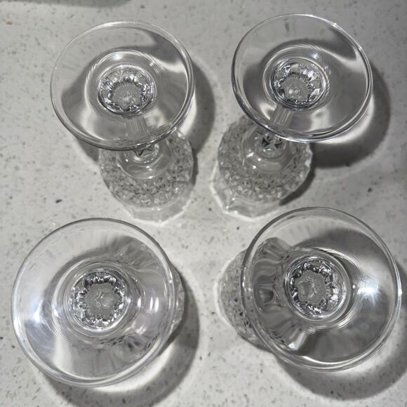Cristal D'Arques Durand Longchamp 6 1/2" Wine Glasses Set of 4 Clear France 2003 - Picture 3 of 4